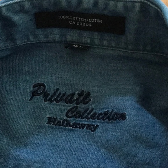 Men’s Hathaway Private Collection Denim shirt - Picture 6 of 7